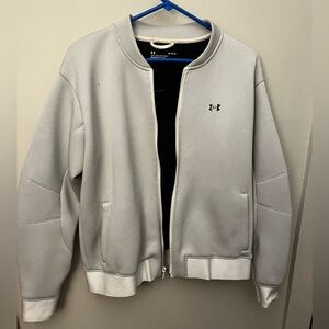 Under Armour Light Gray/White Textured Zip Sports Jacket
